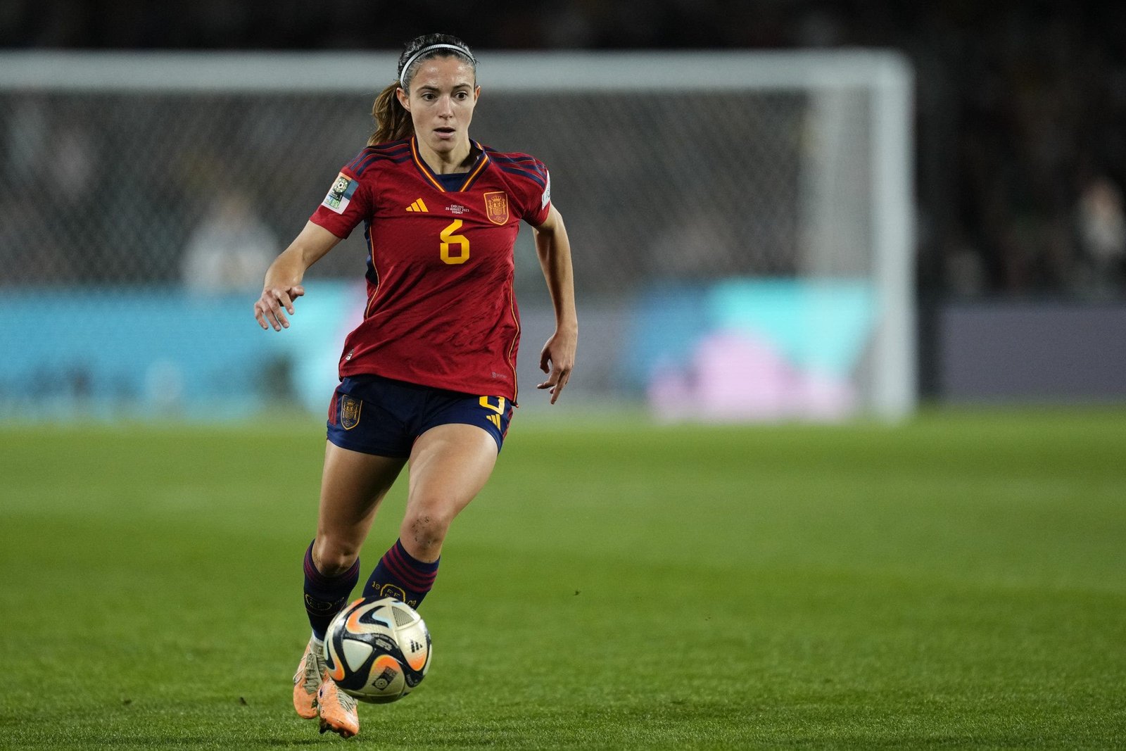 Aitana Bonmatí during the 2023 FIFA World Cup final against England in Sydney, Australia. (Photo by Jose Breton/Pics Action/NurPhoto via Getty Images)