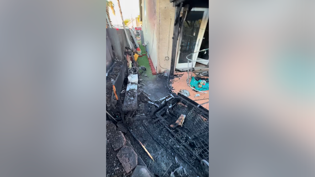 Las Vegas house fire leaves backyard charred after mystery hero alerts family