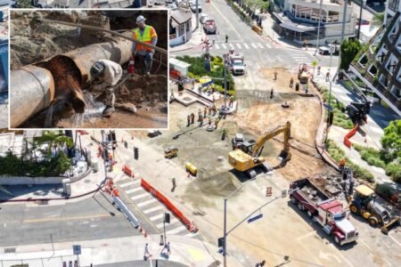 Dramatic new images reveal progress at site of devastating West Hollywood water main break