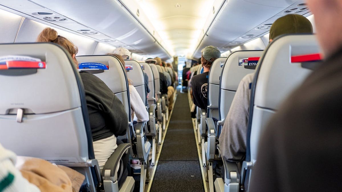 View down center of the cabin plane
