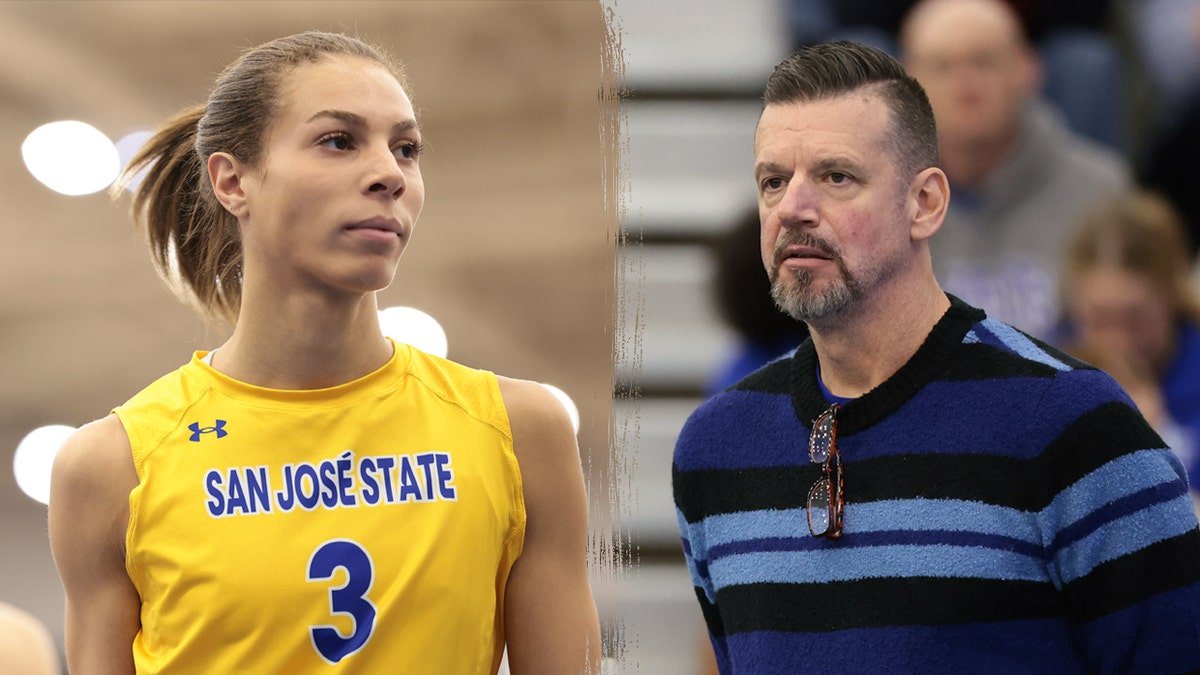 A split image of Todd Kress and Blaire Fleming of the San Jose State Spartans