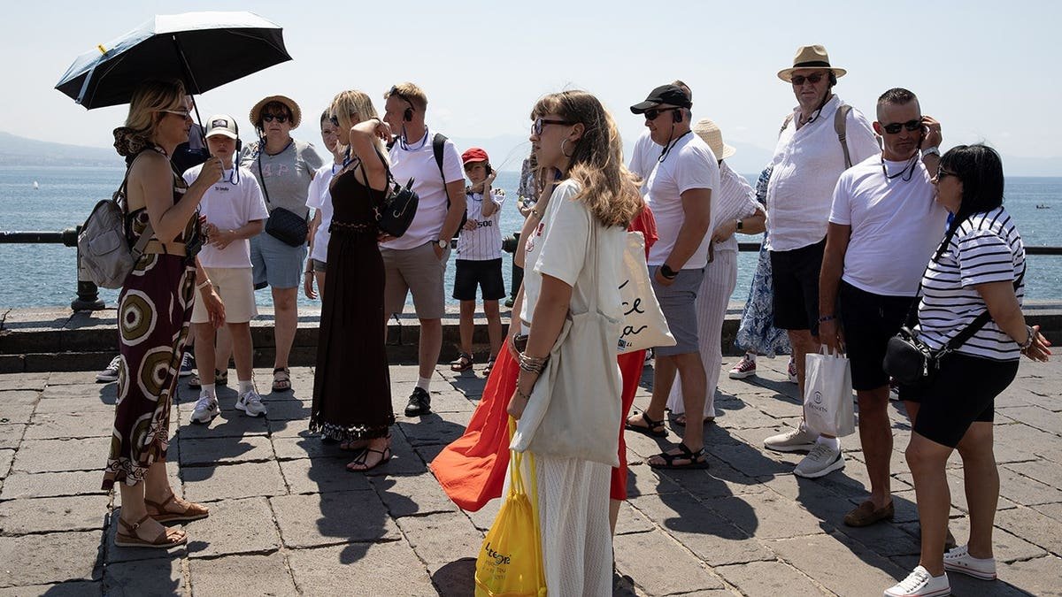 A group of tourists in Italy