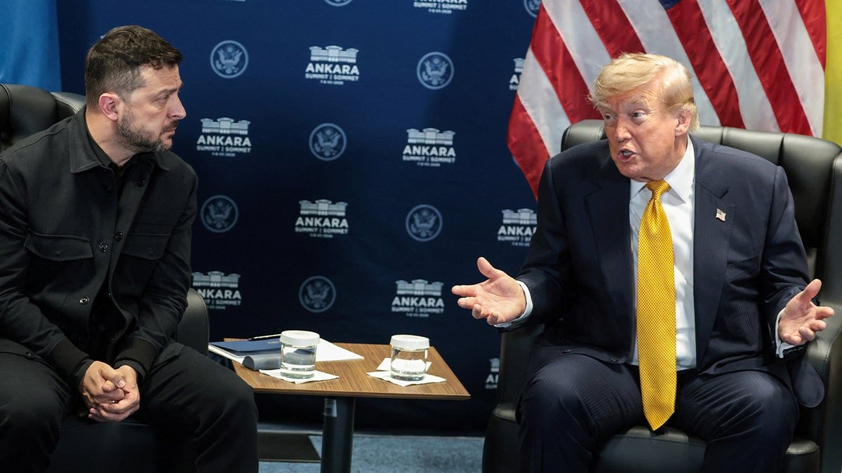U.S. President Donald Trump holds a bilateral meeting with Ukrainian President Volodymyr Zelenskiy alongside the NATO leaders summit at the Bestepe Presidential Compound, in Ankara, Turkey, July 8, 2026