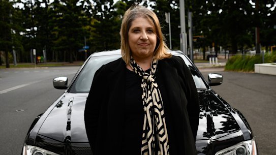 Rosalina Pirozzi in Sydney Olympic Park who was forced to start her own business because rideshare driving was no longer financially sustainable. 