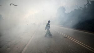 ‘Wall of fire’ forces sea evacuation as European wildfires continue ‘Wall of fire’ forces sea evacuation as European wildfires continue
