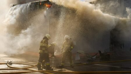 Hundreds evacuated in Bucha after Russian strike on warehouse Hundreds evacuated in Bucha after Russian strike on warehouse