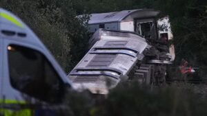 Two seriously injured as train derails in south England, police say