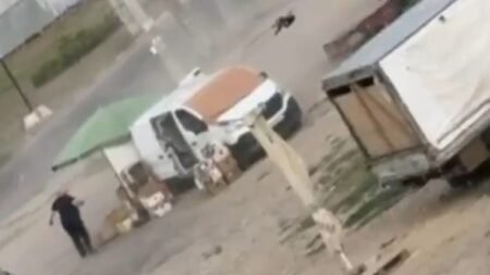 Shocking video shows Russian drone hunting civilian at Kherson market Shocking video shows Russian drone hunting civilian at Kherson market