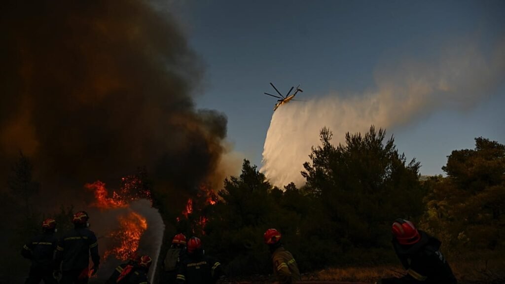 Aerial firefighters take off to tackle major wildfire in Greece Aerial firefighters take off to tackle major wildfire in Greece