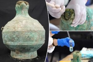 ‘Exceptionally’ well-preserved beer dating back two millennia discovered inside ancient bronze vessel ‘Exceptionally’ well-preserved beer dating back two millennia discovered inside ancient bronze vessel