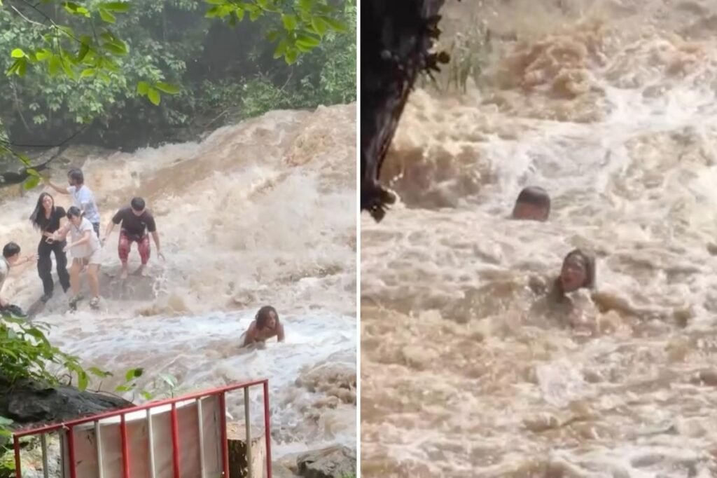 Harrowing video shows selfie-taking tourists being washed away near Thailand hotspot
