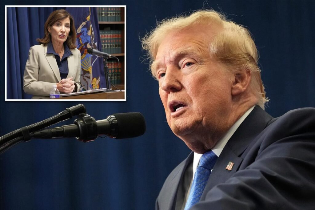 Trump says Kathy Hochul ‘doesn’t care about New York’ after governor refuses to recognize ‘Lake America’ 