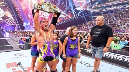 Chad Gable overcome with emotion as he beats Penta for the Intercontinental Championship at SummerSlam Chad Gable overcome with emotion as he beats Penta for the Intercontinental Championship at SummerSlam