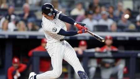 Yankees’ George Lombard Jr, replacing embattled Anthony Volpe, mashes home run for first hit in MLB debut