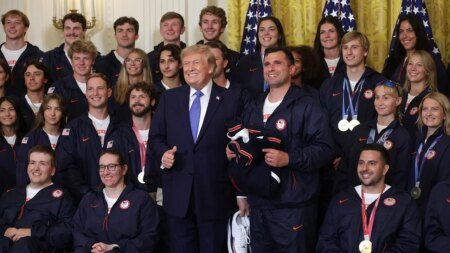 Trump praises Team USA Winter Olympians and Paralympians at White House after record medal haul Trump praises Team USA Winter Olympians and Paralympians at White House after record medal haul