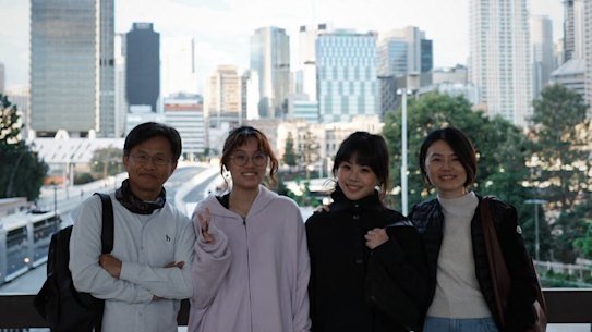 Sally Tsai (second from right) with her family in Brisbane.