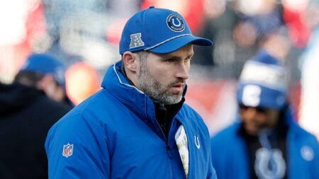 Colts coach gets wiped out on sideline during preseason game in painful scene