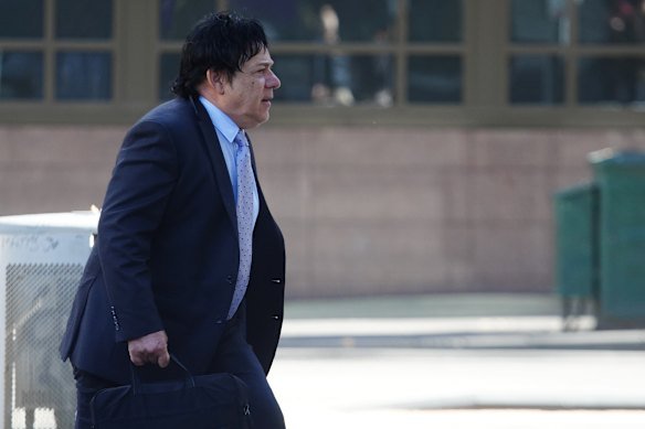 Carr outside court in July during his trial.