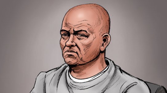 A court sketch of Ralph Carr.