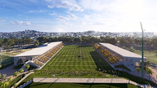 Work on the eastern stand (right) was expected to take about two years.