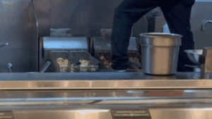 Panda Express guest stunned as employee stands on fryer while cleaning Panda Express guest stunned as employee stands on fryer while cleaning