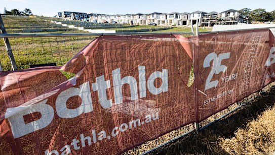 A Bathla construction site at the corner of Cosmos Way and Hynds Road in Box Hill.