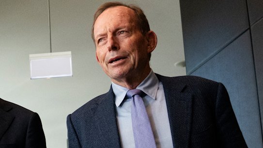 Leader of the Liberal Party Angus Taylor with former prime minister and Liberal Party federal president Tony Abbott.