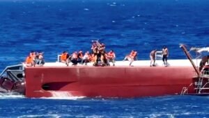 Mom loses grip on daughter as passenger ferry capsizes with 20 people still missing