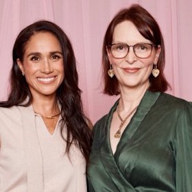 Justine Corry with Meghan, Duchess of Sussex, at an event organised by Jackie O Henderson and her manager Gemma O’Neill.