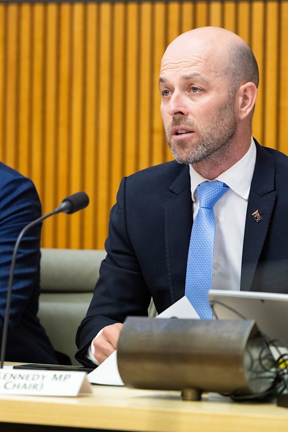 Liberal MP Simon Kennedy appearing at the Standing Committee on Economics in parliament in November 2025.
