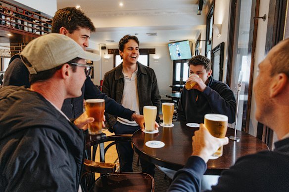University student friends drinking at The Royal Oak Hotel