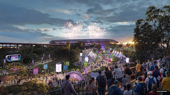 How overlay could be implemented at the Brisbane 2032 Games in Victoria Park.