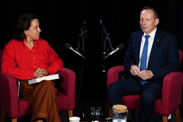 Director Rachel Perkins and former prime minister Tony Abbott. 
