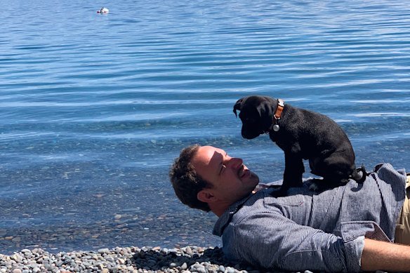 Paul and his beloved dog, Huxley.