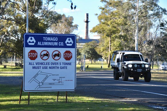 Tomago Aluminium on Thursday after the announcement that state and federal funding will keep the plant in production. 