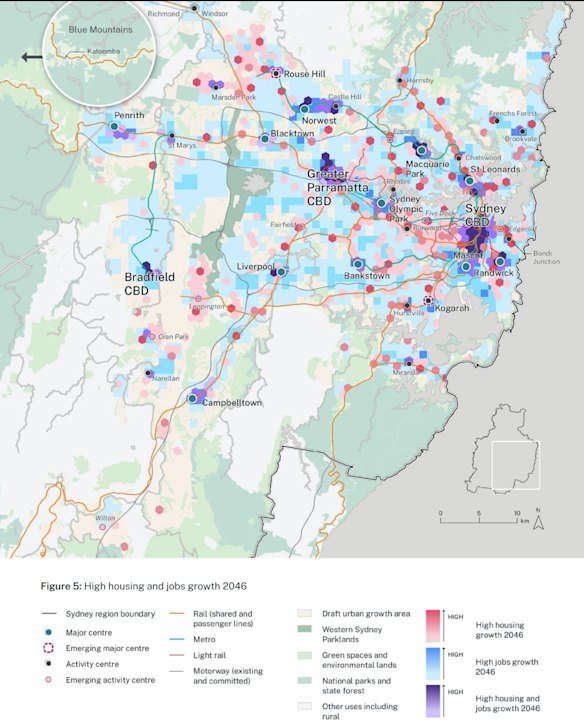 The NSW government’s Sydney Plan outlines how the city will accommodate population growth over the next 20 years.