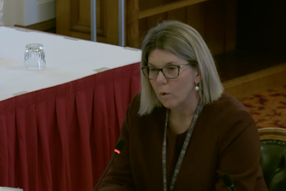Auditor-General Rachel Vagg appearing before a hearing of state parliament’s 2026 budget estimates in July.