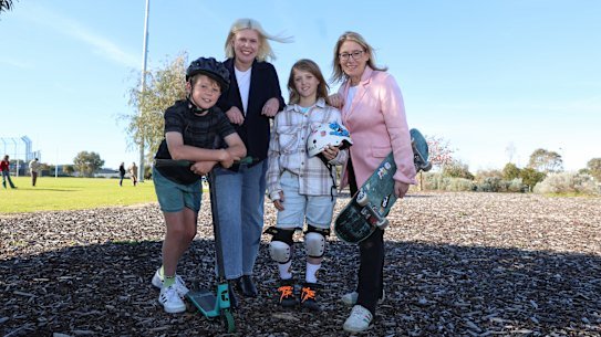 WA Labor’s Secret Harbour candidate Georgia Tree at a funding announcement at Lark Hill Sport Complex with Treasurer Rita Saffioti.