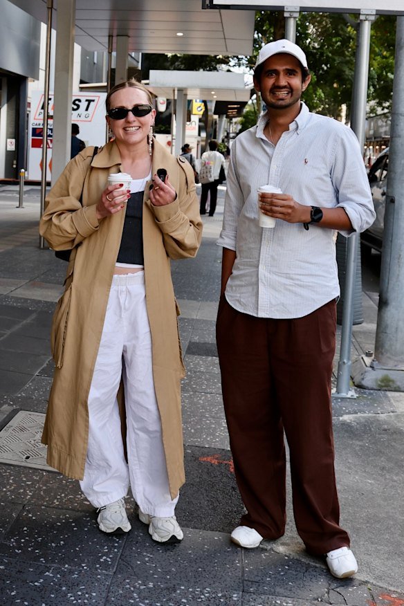 Narjia and Melvin, both 29, were sporting thrifted clothes and local Aussie brands.