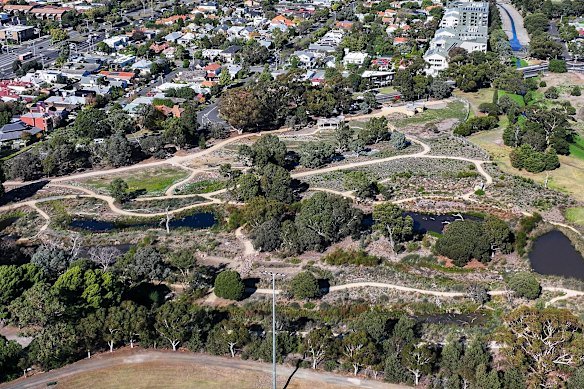 An aerial view of the nature reserve in Brighton.
