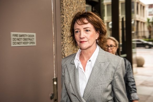 Fiona Brown outside the Federal Court in Sydney in 2023. 