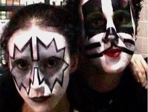 Marie and Jake Hoskin, made up to perform with the band KISS in 2003.