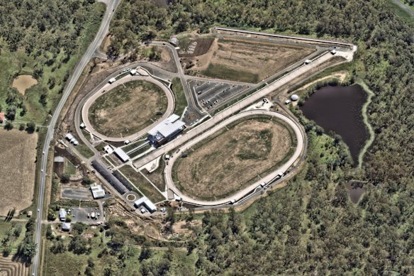 The Q greyhound racing facilty at Purga, near Ipswich, opened last year.