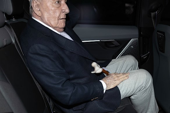 Jones leaves in his chauffeur-driven car.