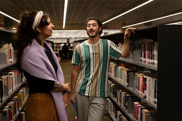 Sabian Concha and Sarah Yaacoub at Chatswood Library, the second most visited library in NSW after the State Library. 
