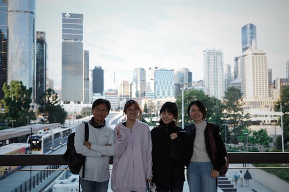 Sally Tsai (second from right) with her family in Brisbane.
