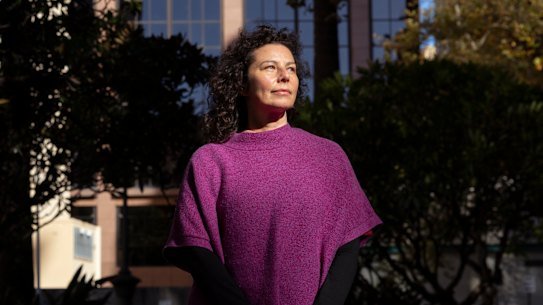 Dani Valent before appearing as a witness at the Royal Commission into Antisemitism and Social Cohesion in Sydney on May 7.