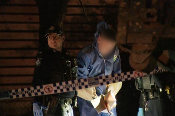 Police at the scene of an alleged stabbing in Lubach Street in Beenleigh, where a 66-year-old man died of his injuries.