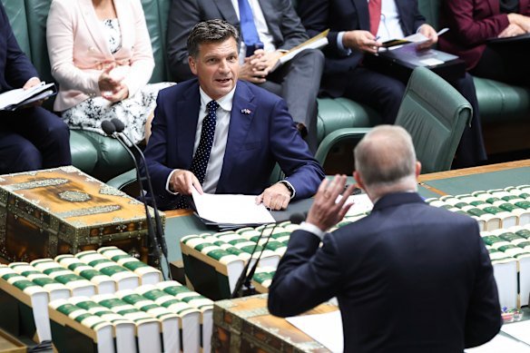 Taylor and Albanese face off in parliament earlier this year. 