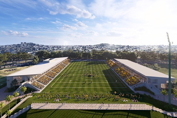 Work on the eastern stand (right) was expected to take about two years.